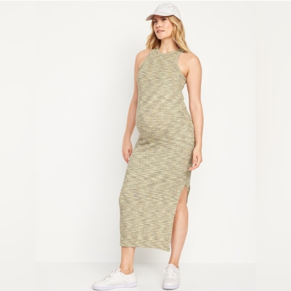 NWT Maternity Racerback Rib-knit Midi Dress